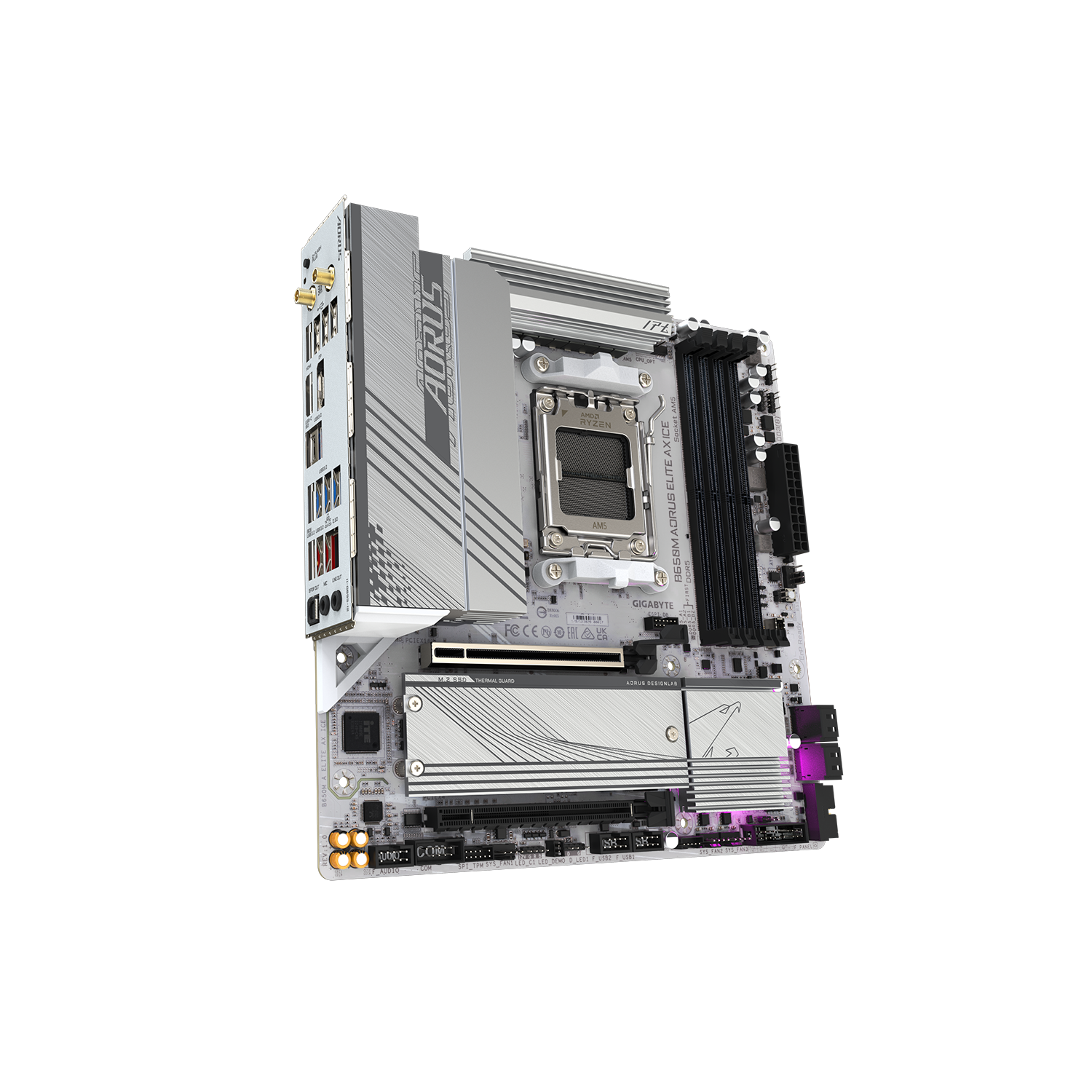 Gigabyte B650M AORUS ELITE AX ICE AMD AM5 DDR5 Micro ATX Wi-Fi